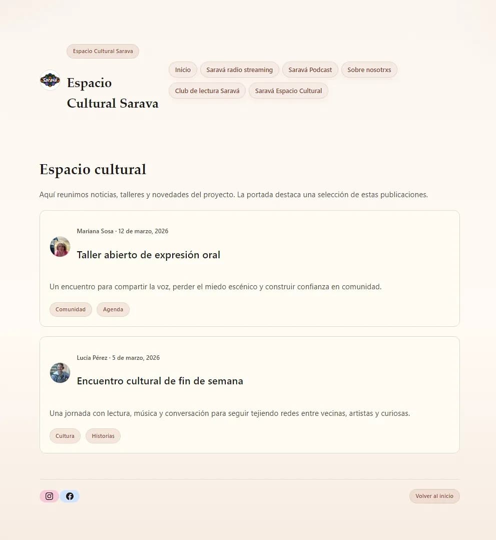 Saravá cultural space listing