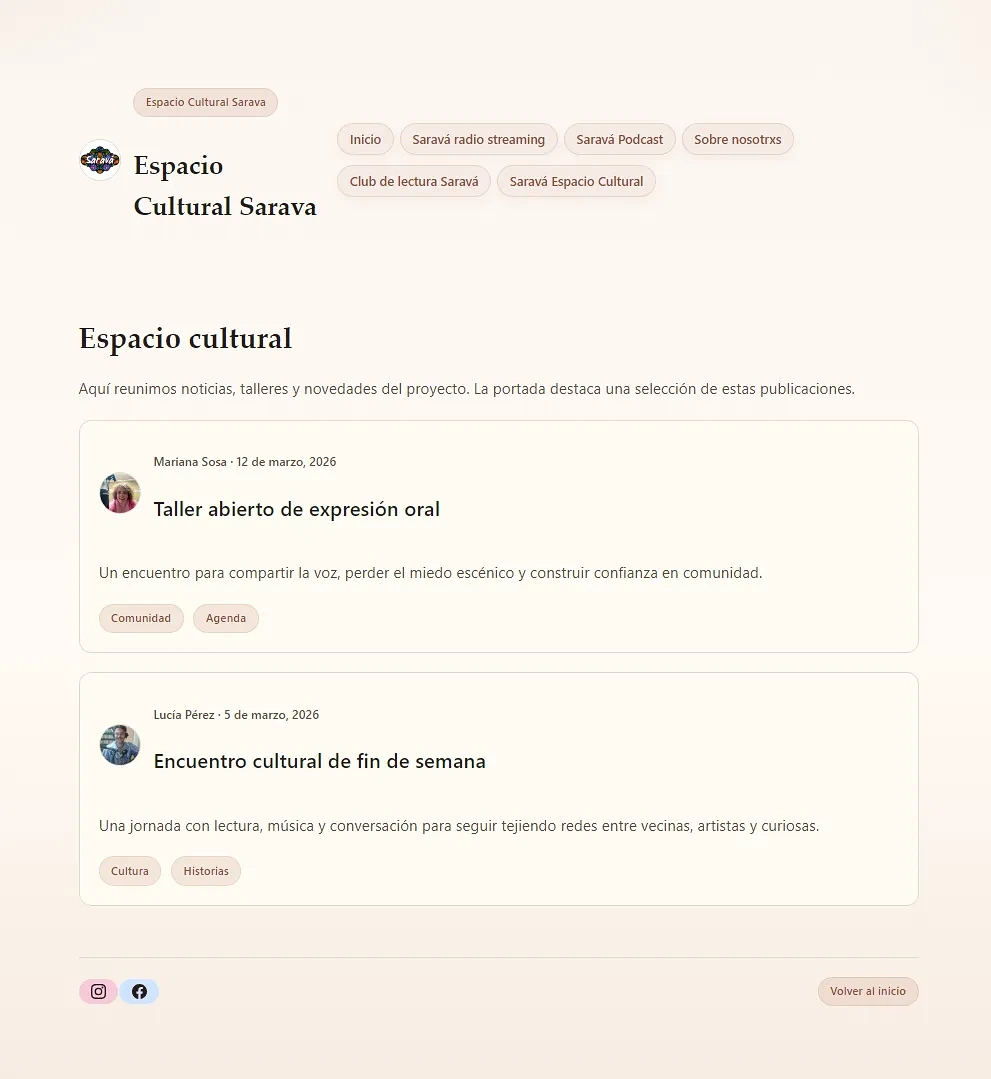Saravá cultural space listing
